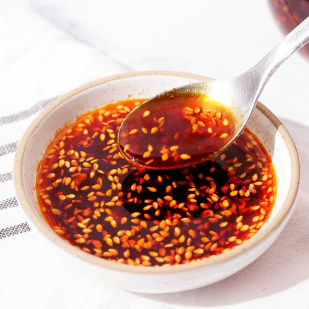 Homemade chili pepper oil 