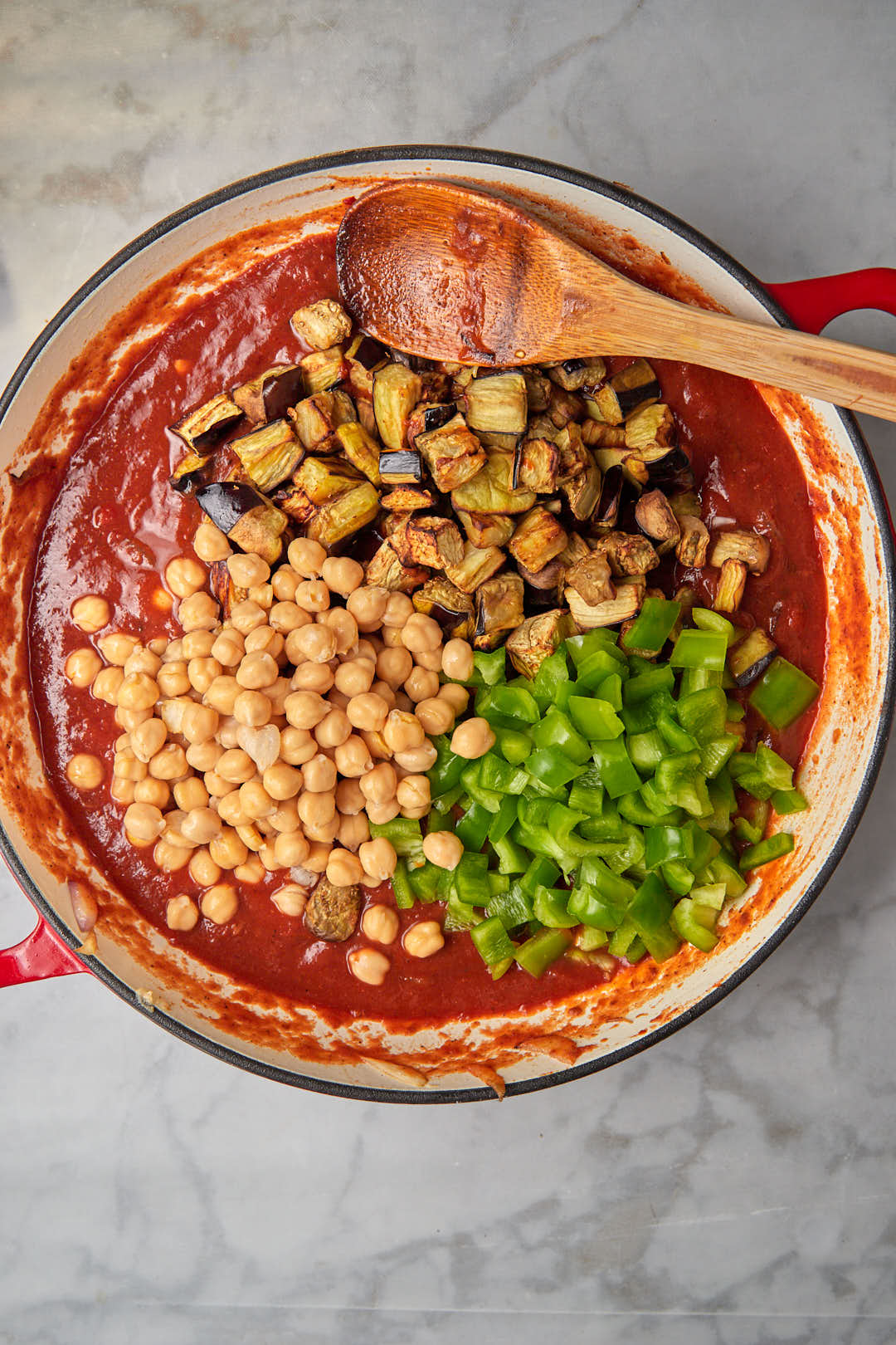 Lebanese Green Peppers Moussaka, A Healthy Vegetarian Dish 